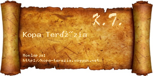 Kopa Terézia névjegykártya